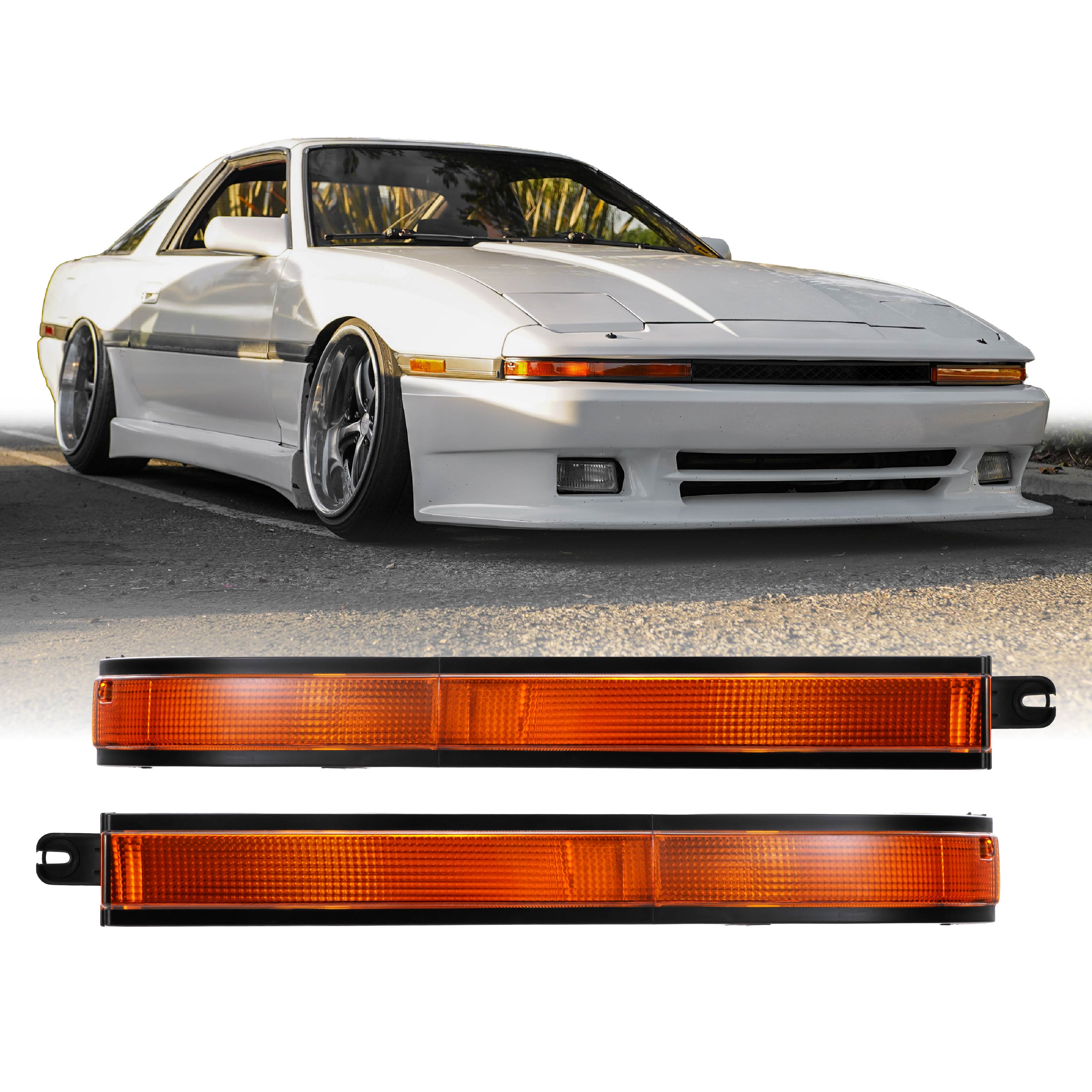 1986.5-1988 Toyota Supra 2D Coupe OE Frosted Euro Style, Amber
