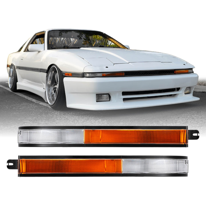 1986 1987 1988 Toyota Supra OE Frosted Amber Clear or Smoked Lens Bumper Lights

#lens-color_euro-style