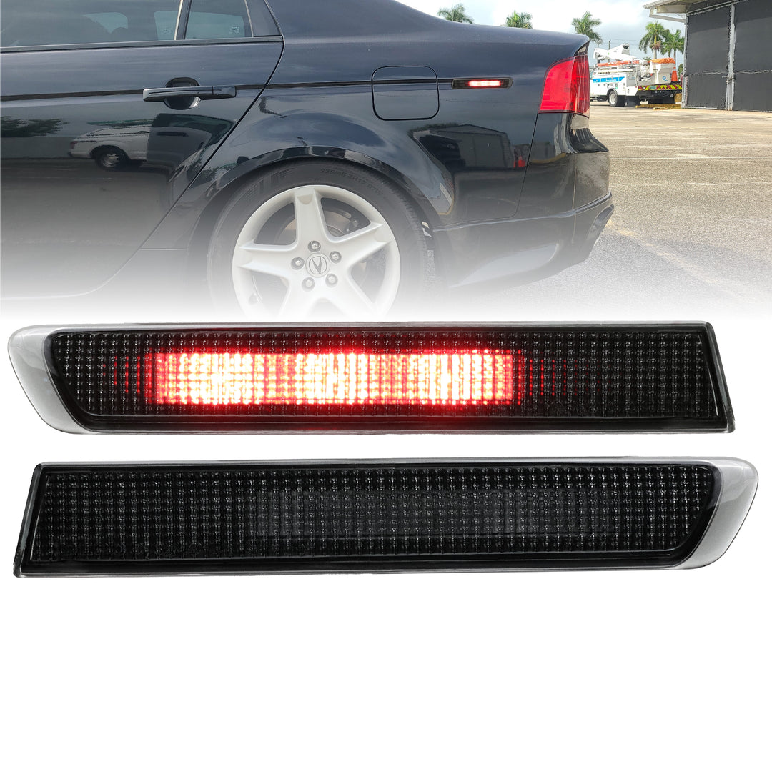2004-2008 Acura TL OEM Replica Smoke Lens Red LED Rear Side Marker Lights