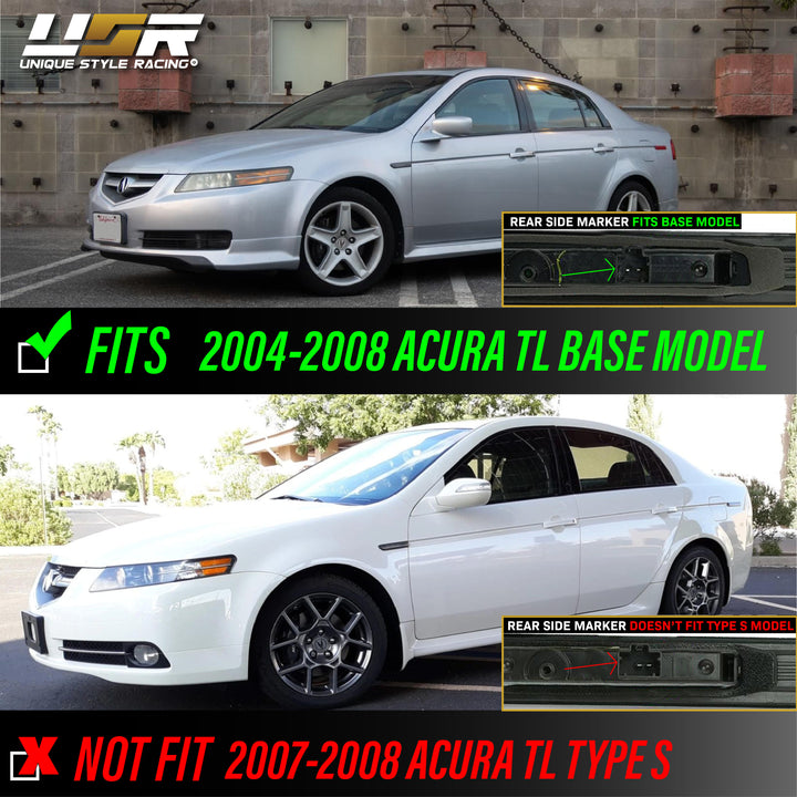 2004-2008 Acura TL OEM Replica Smoke Lens Red LED Rear Side Marker Lights