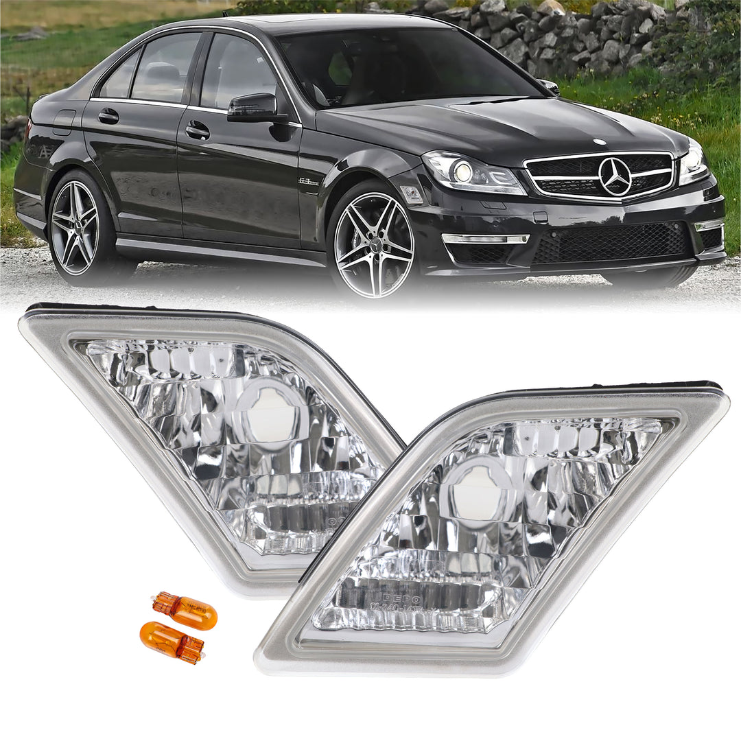 2008-2011 Mercedes C Class W204 Crystal Clear or Crystal Smoke Front Bumper Side Marker Light

#lens-color_crystal-clear-lens