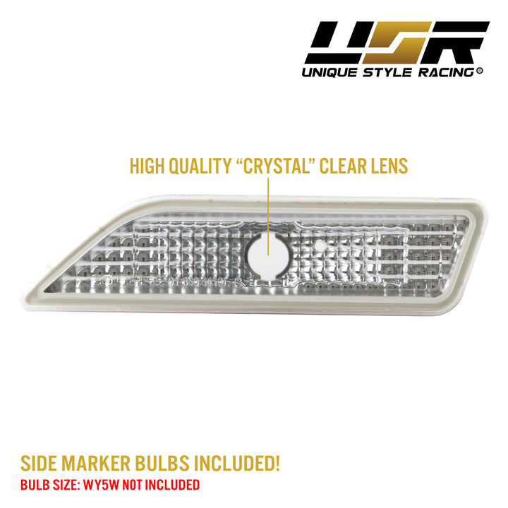 2006-2011 Mercedes CLS Class W219 Crystal Clear or Smoke Lens Front Bumper Side Marker Light