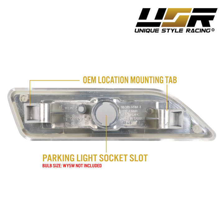 2006-2011 Mercedes CLS Class W219 Crystal Clear or Smoke Lens Front Bumper Side Marker Light