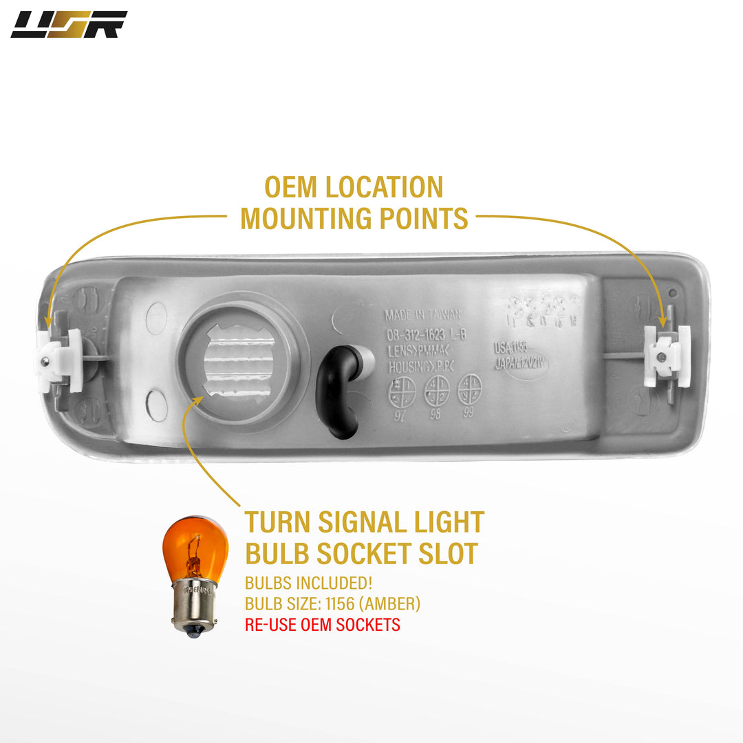 1996-1998 Toyota 4Runner Clear Lens Front Bumper Signal Lights