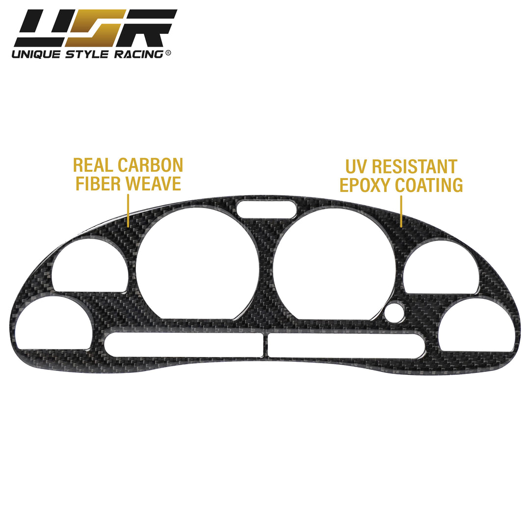 1999-2004 Ford Mustang V6 GT Cobra SN95 Black Carbon Fiber Gauge Bezel For Instrument Cluster