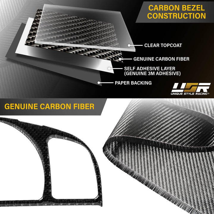 1999-2002 Toyota 4Runner Black Carbon Fiber Gauge Bezel For Instrument Cluster