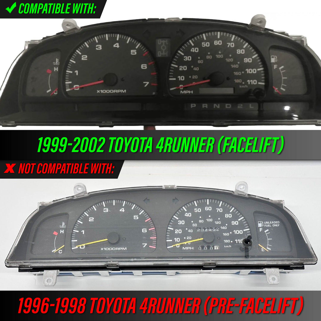 1999-2002 Toyota 4Runner Black Carbon Fiber Gauge Bezel For Instrument Cluster