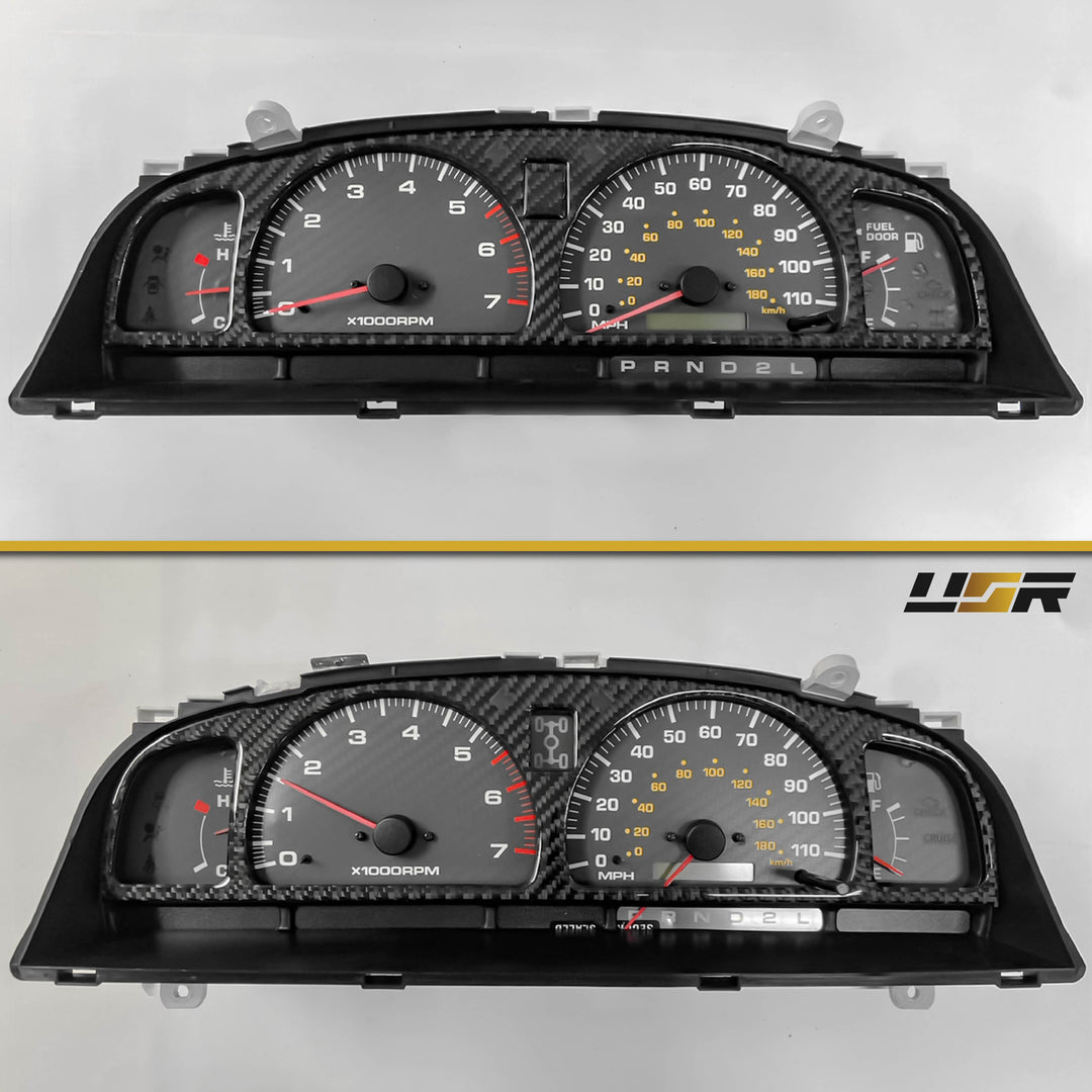 1999-2002 Toyota 4Runner Black Carbon Fiber Gauge Bezel For Instrument Cluster