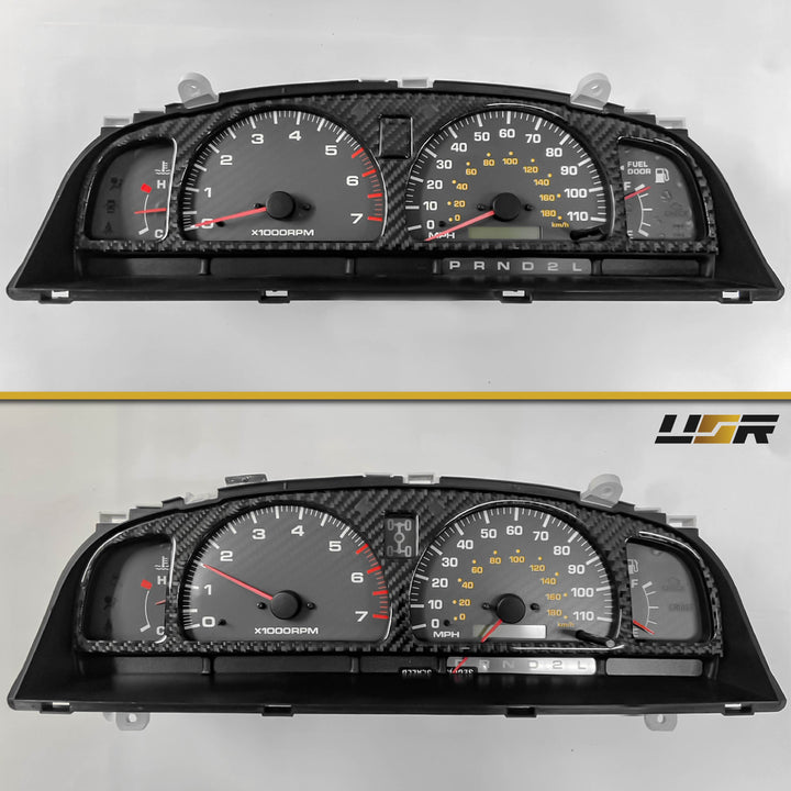 1999-2002 Toyota 4Runner Black Carbon Fiber Gauge Bezel For Instrument Cluster