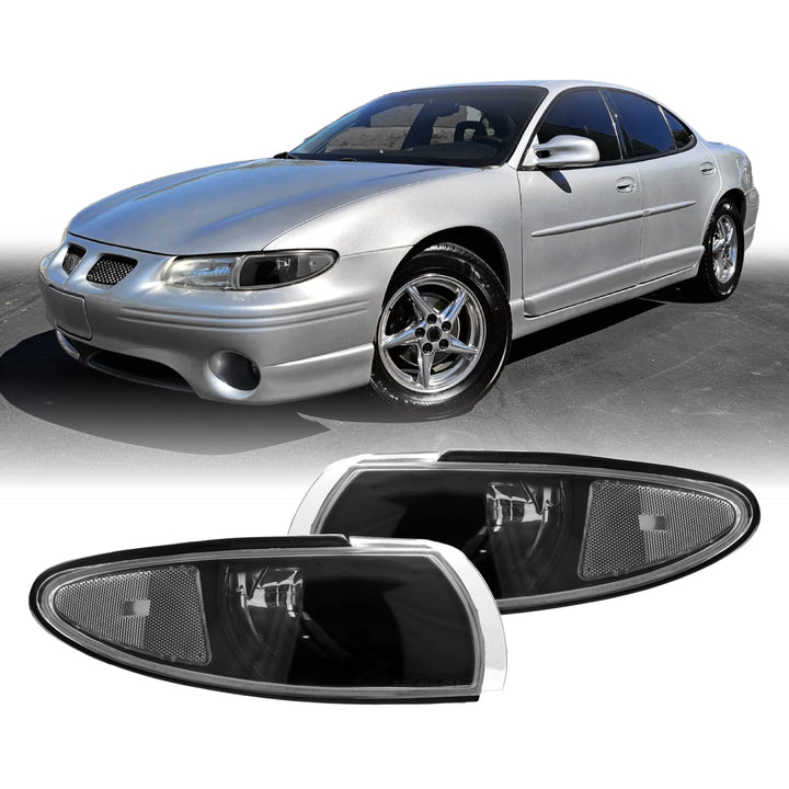 1995-1999 Pontiac Grand Prix Black Housing Crystal Clear Lens Corner Lights