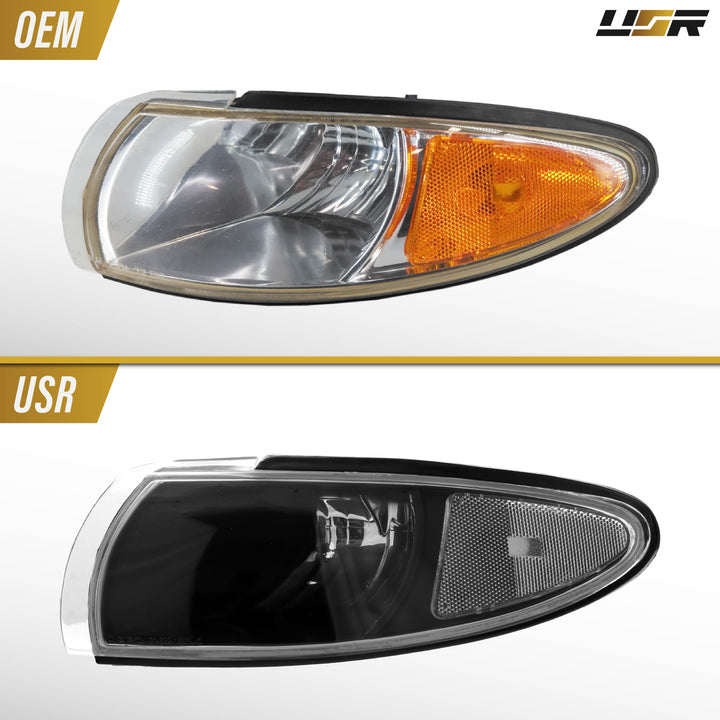 1995-1999 Pontiac Grand Prix Black Housing Crystal Clear Lens Corner Lights