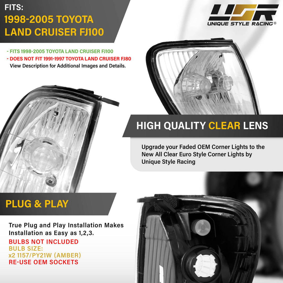 1998-2005 Toyota Land Cruiser Clear Lens Corner Lights