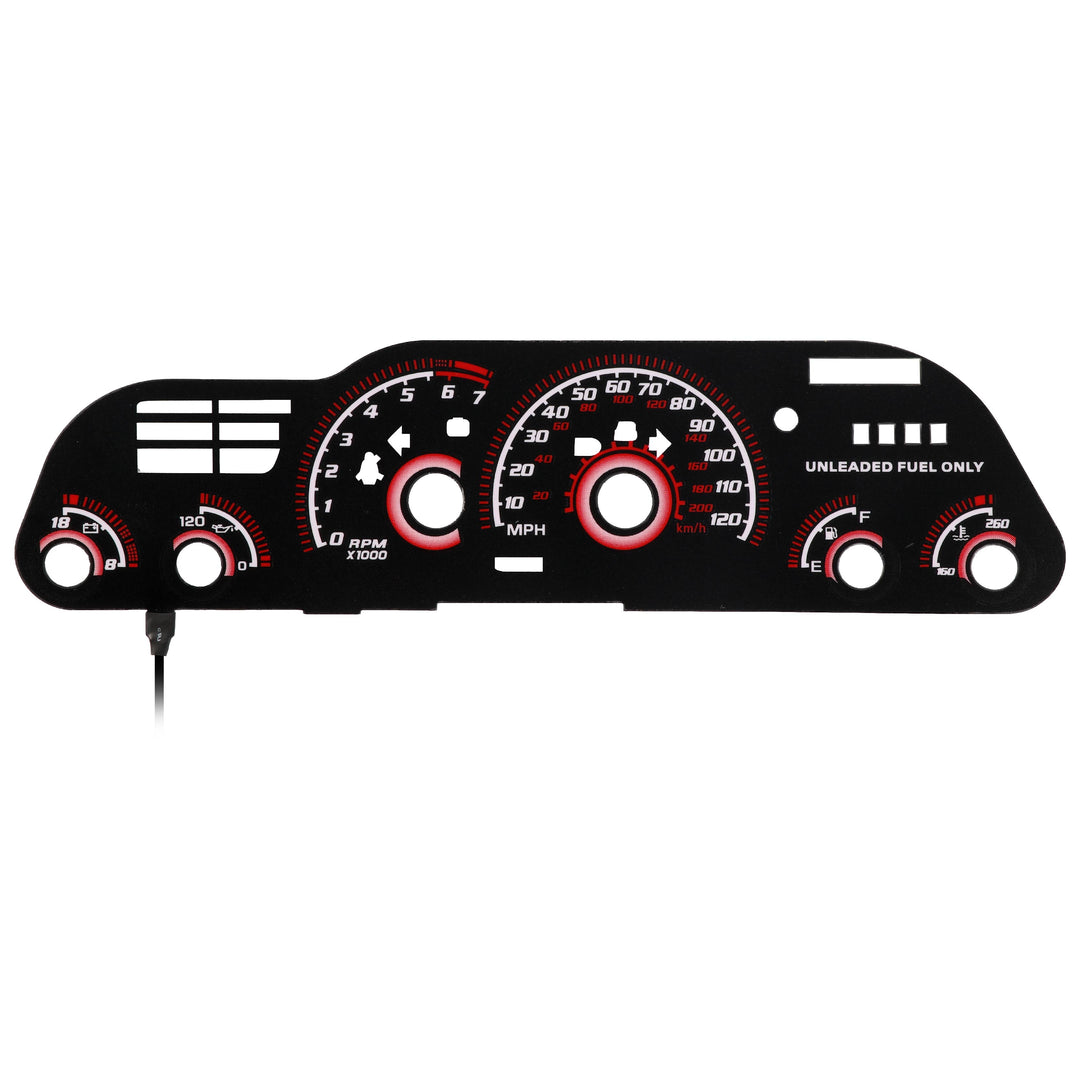 1997-2002 Chevrolet Chevy Camaro V8 125 MPH Black Gauge Face Red Glow Gauge for Instrument Cluster