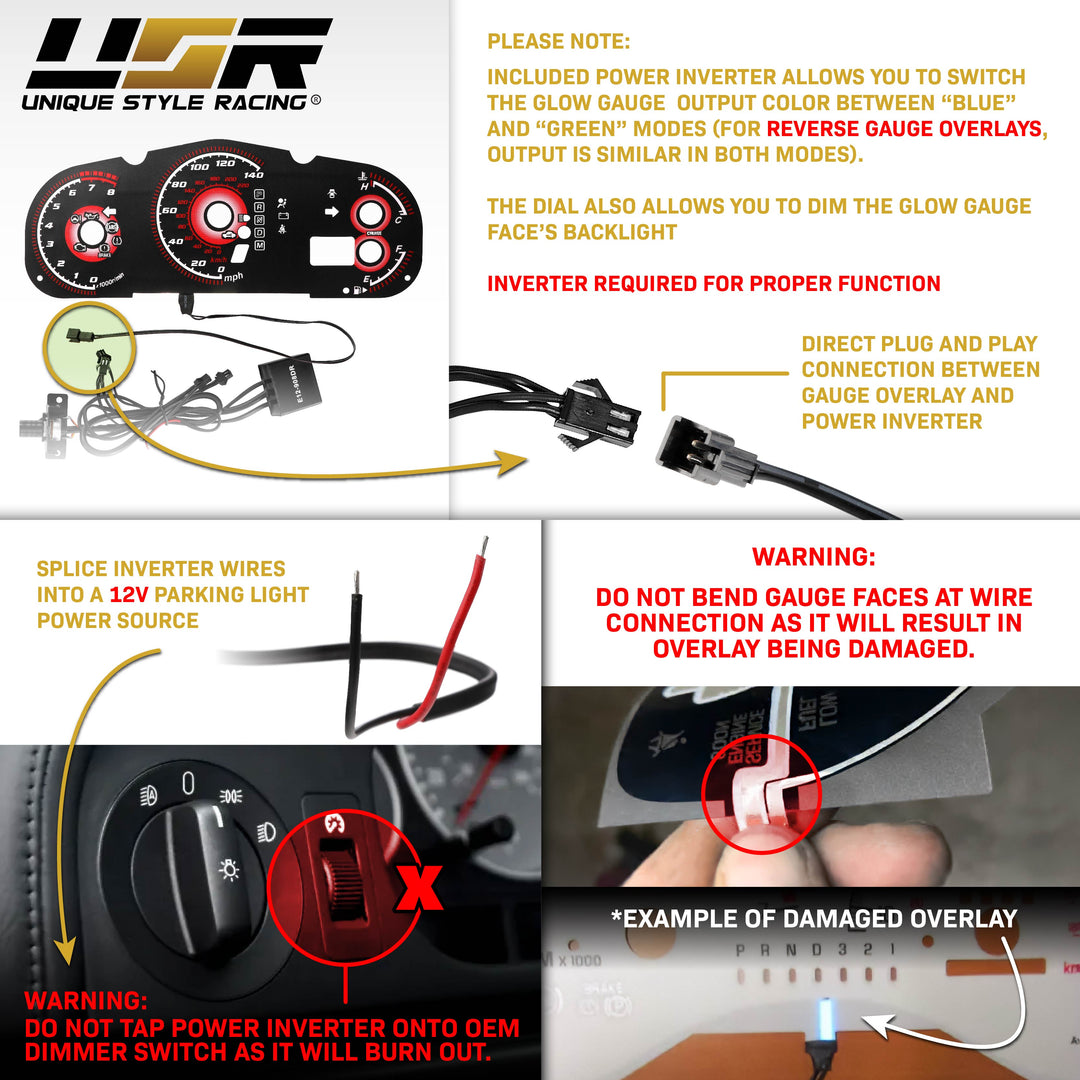 1997-2002 Chevrolet Chevy Camaro V8 125 MPH Black Gauge Face Red Glow Gauge for Instrument Cluster