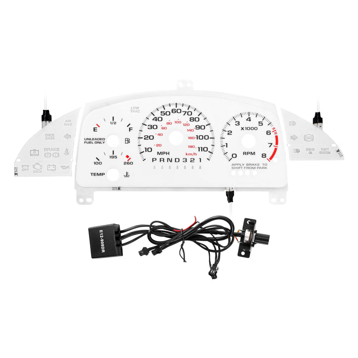 1995-1999 Chevrolet Chevy Cavalier White Gauge Face Blue/Green Glow for Instrument Cluster