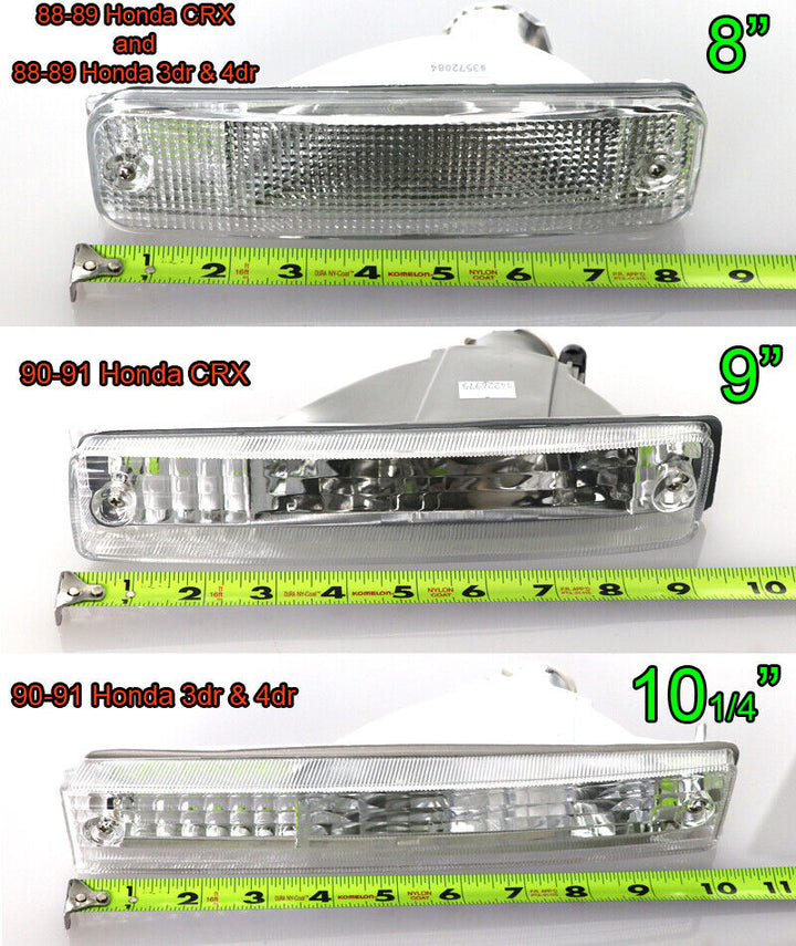 1990 1991 Honda CRX CRX Front Clear or Smoke or Amber Bumper Signal Lights
#lens-color_clear-lens