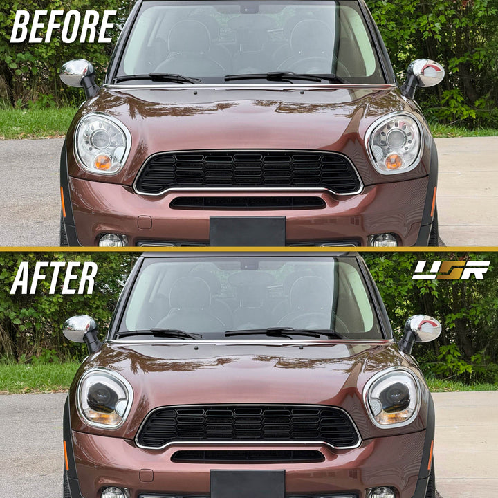 2011-2016 Countryman R60 Xenon Models LED DRL Half Ring D1S Projector Headlights