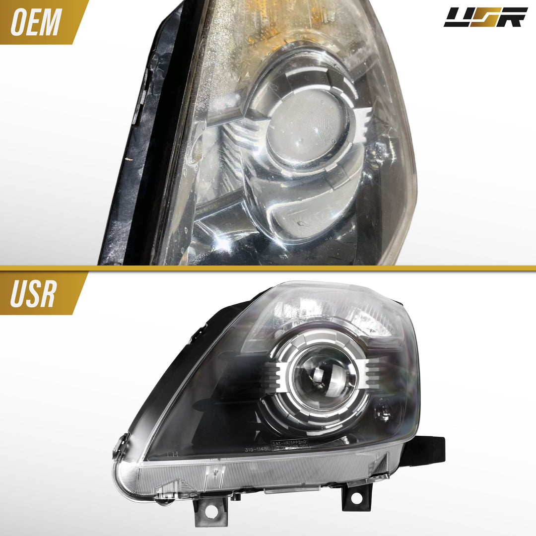 2003-2009 Nissan 350Z Z33 Facelift Style JDM Black Housing D2S BiXenon LED Projector Headlights