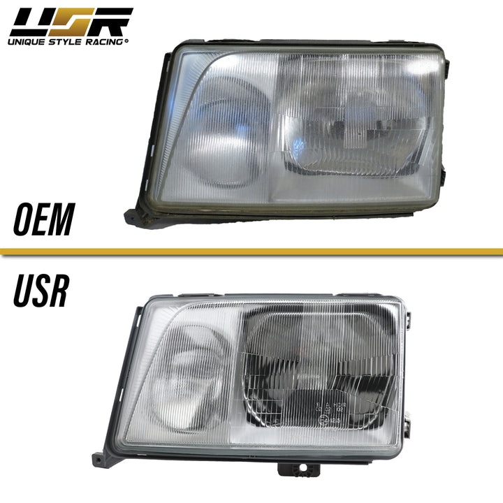 1994-1995 Mercedes Benz E Class W124 EURO GLASS Lens Headlight & Fog Light w/ Optional Corner Light
