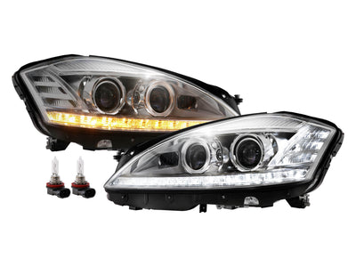 2007-2009 Mercedes S Class W221 Facelift Style LED Xenon D1S Projector Headlight W/ AFS For Stock Bi-Xenon Models - Made by DEPO