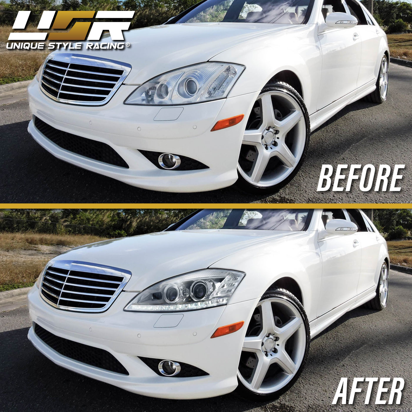 2007-2009 Mercedes S Class W221 Facelift Style LED Xenon D1S Projector Headlight W/ AFS For Stock Bi-Xenon Models - Made by DEPO