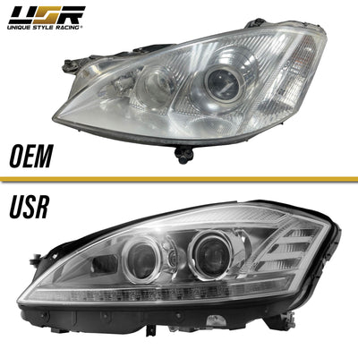 2007-2009 Mercedes S Class W221 Facelift Style LED Xenon D1S Projector Headlight W/ AFS For Stock Bi-Xenon Models - Made by DEPO