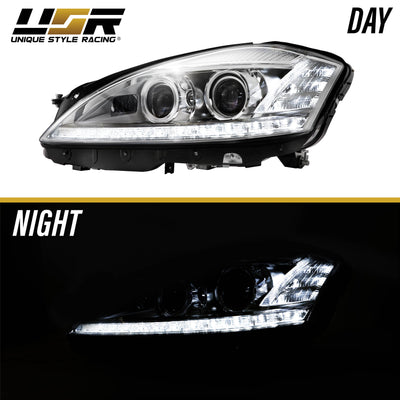 2007-2009 Mercedes S Class W221 Facelift Style LED Xenon D1S Projector Headlight W/ AFS For Stock Bi-Xenon Models - Made by DEPO