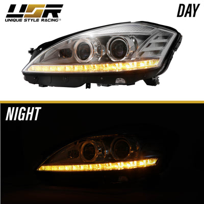 2007-2009 Mercedes S Class W221 Facelift Style LED Xenon D1S Projector Headlight W/ AFS For Stock Bi-Xenon Models - Made by DEPO