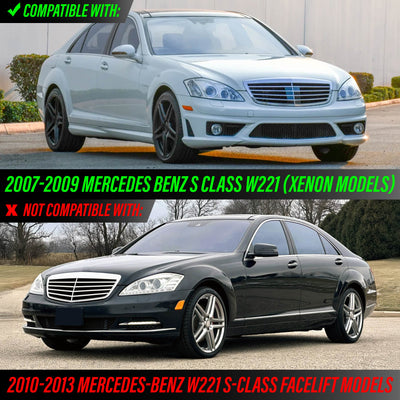 2007-2009 Mercedes S Class W221 Facelift Style LED Xenon D1S Projector Headlight W/ AFS For Stock Bi-Xenon Models - Made by DEPO
