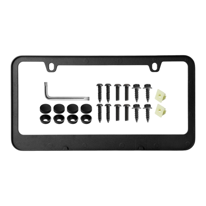 Dodge Stealth Black Powder Coat License Plate Frame with 3D Raised Letters