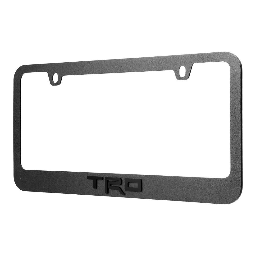 Toyota TRD Stealth Black Powder Coat License Plate Frame with 3D Raised Letters