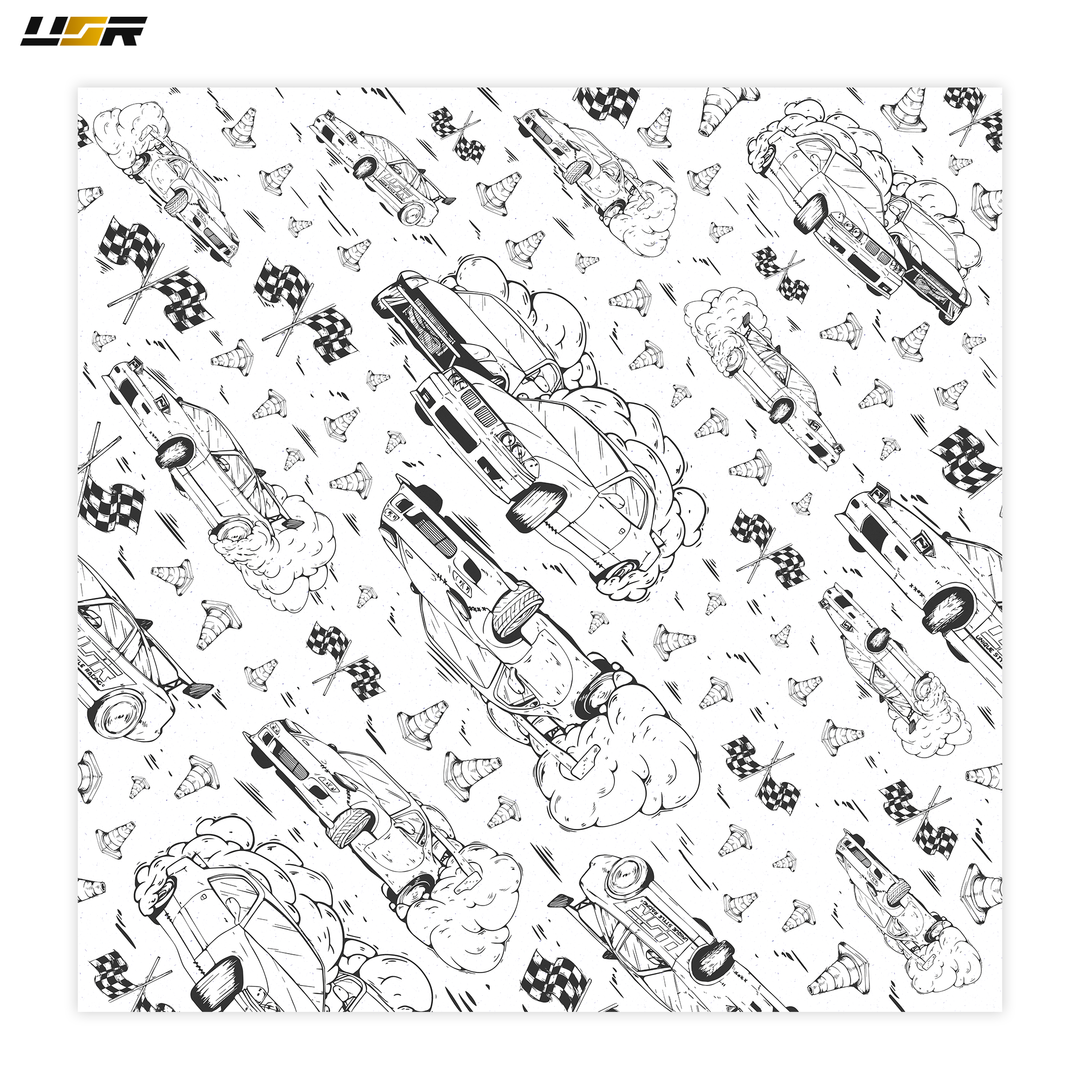 Comic Style Drift Series Black & White Hand Drawn Gift Wrapping Paper