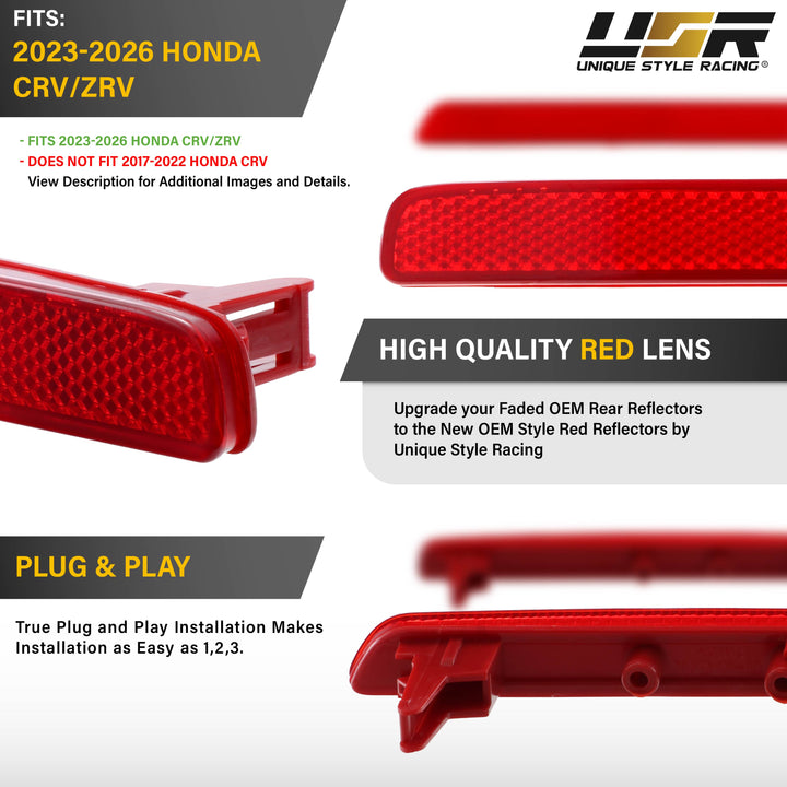 2023-2026 Honda CRV CR-V / ZRV AM Replacement Rear Bumper Reflectors