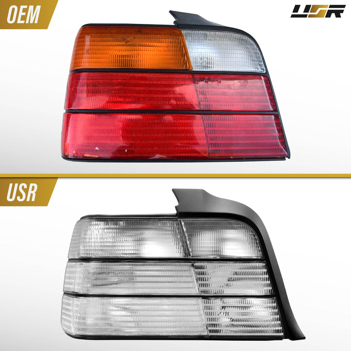 1992-1998 BMW E36 3 Series & M3 4D Sedan All Clear Frosted Lens Tail Lights