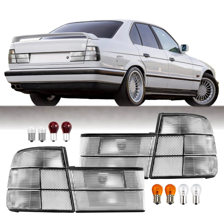 1989 1990 1991 1992 1993 1994 BMW E34 5 Series 4D All Clear, Monochrome, Red Clear, or Smoke Lens Tail Lights

#lens-color_clear-lens