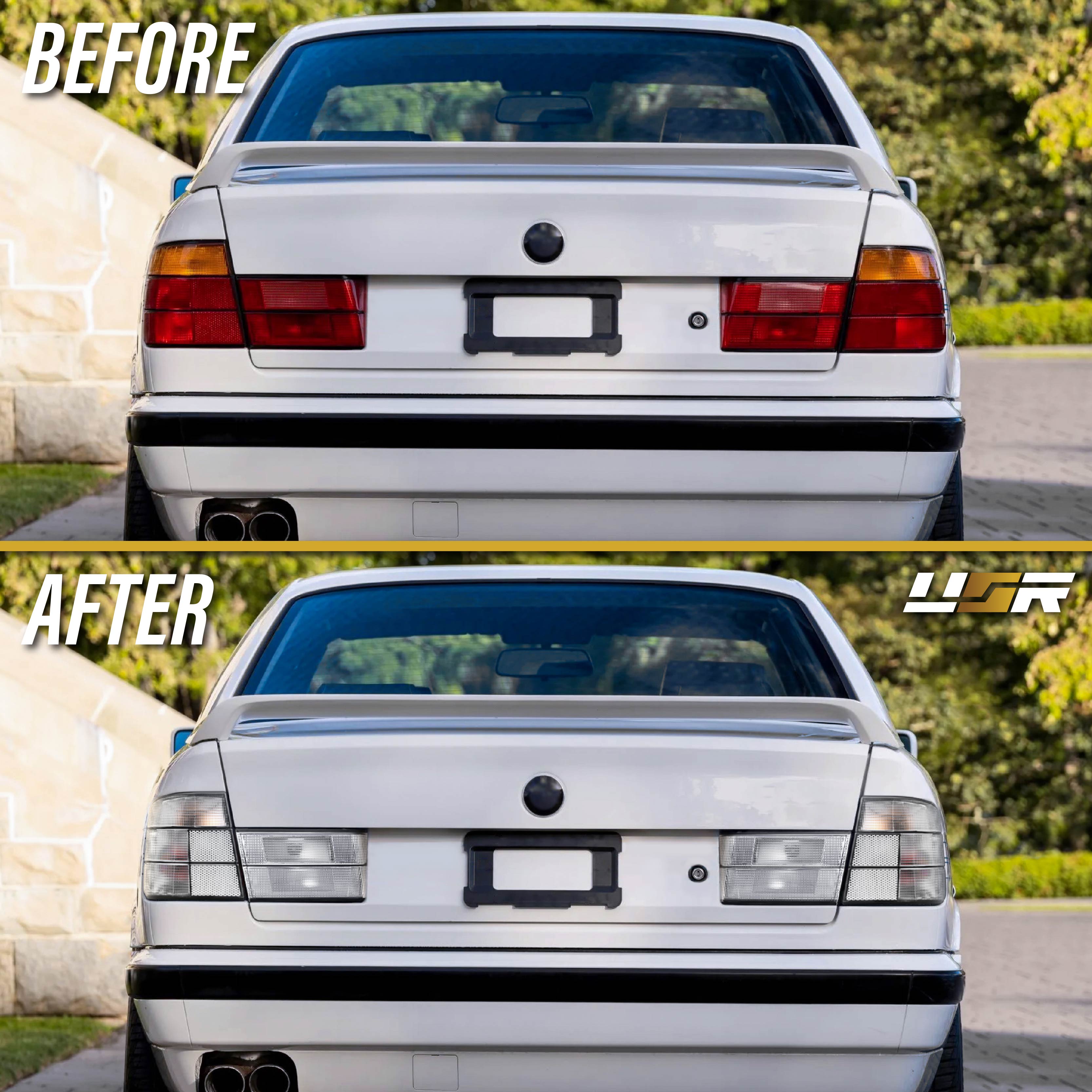 1989-1994 BMW E34 5 Series 4D All Clear, Monochrome, Red Clear, or