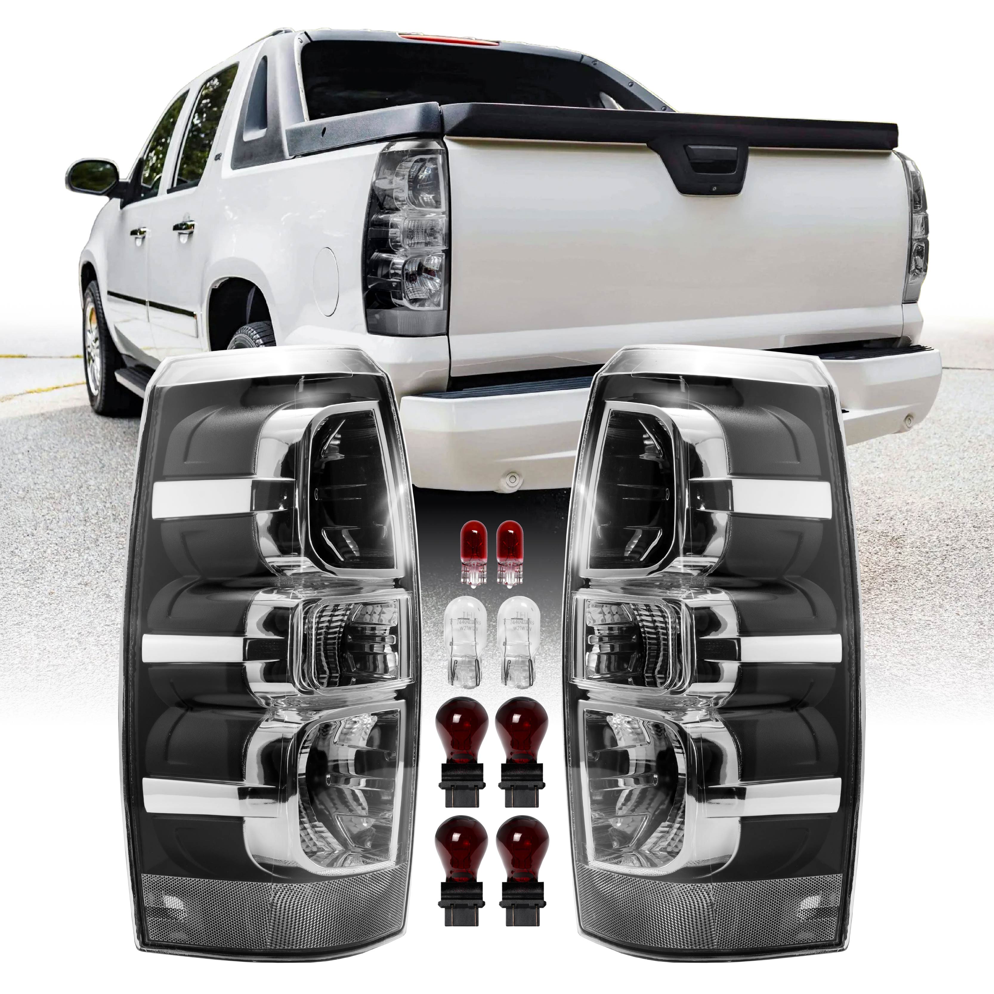 2007-2013 Chevrolet Chevy Avalanche EG All Clear Lens Tail Lights ...
