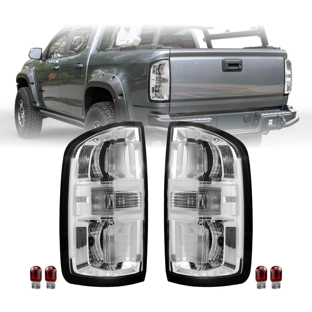 2015 2016 2017 2018 2019 2020 2021 2022 Chevy Chevrolet Colorado All Clear Lens Tail Lights Halogen replacement offroad