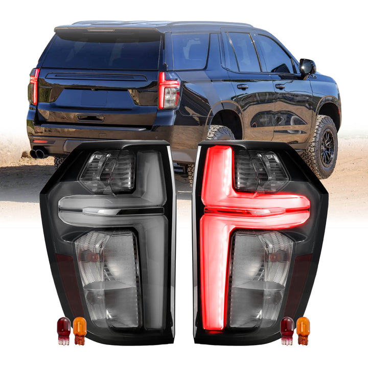 2021-2023 Chevy Chevrolet Tahoe 2025 + Style Smoke Lens LED Tail Lights