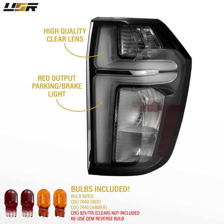 2021-2023 Chevy Chevrolet Tahoe 2025 + Style Smoke Lens LED Tail Lights