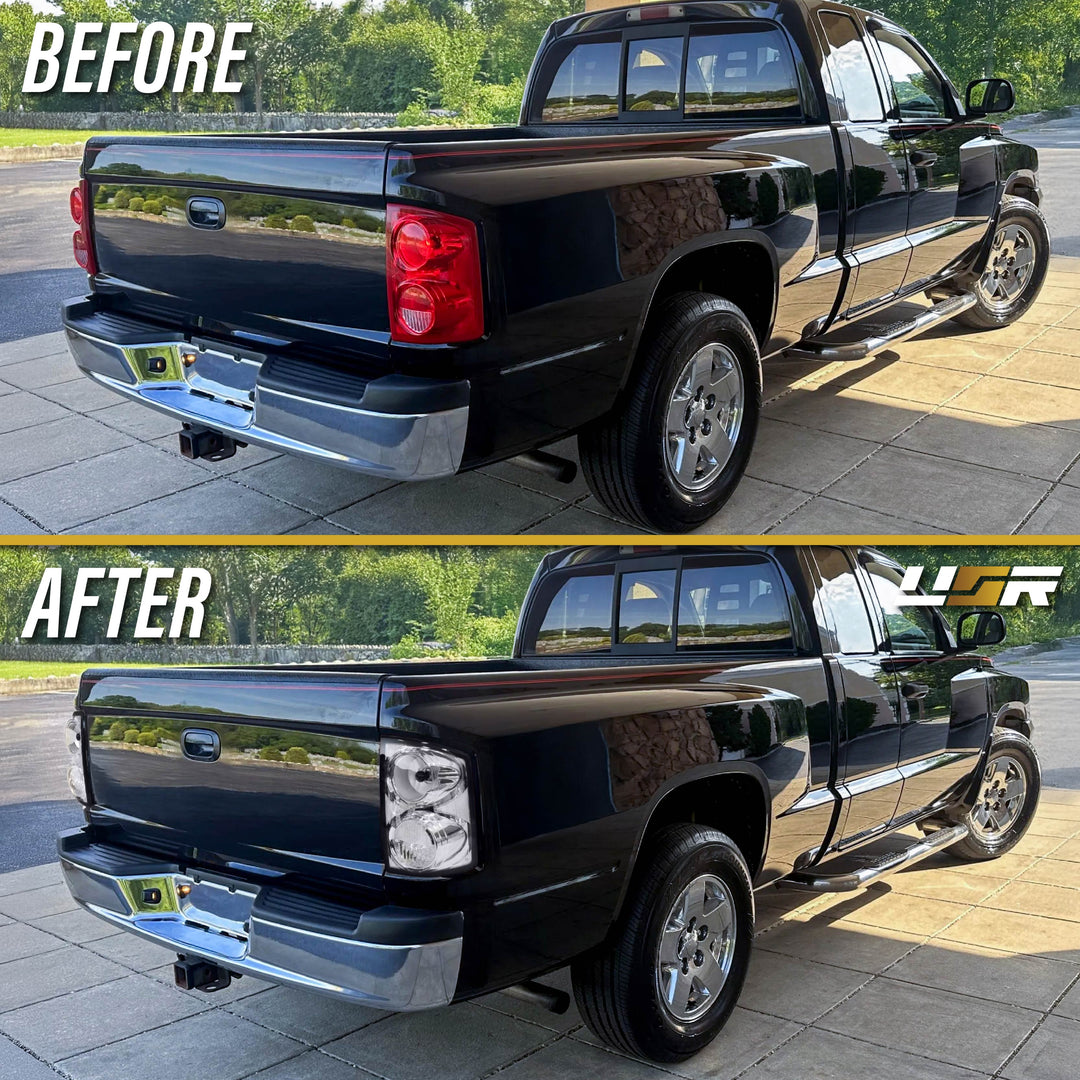 2005-2011 Dodge Dakota Pick Up All Clear Lens Tail Lights