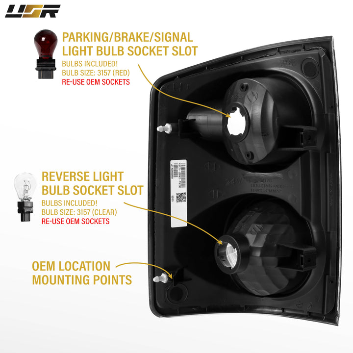 2005-2011 Dodge Dakota Pick Up All Clear Lens Tail Lights