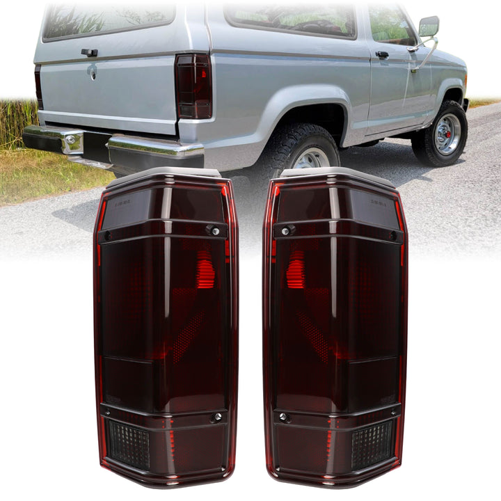 1984-1990 Ford Bronco II Small SUV Dark Red Smoked Lens Tail Lights