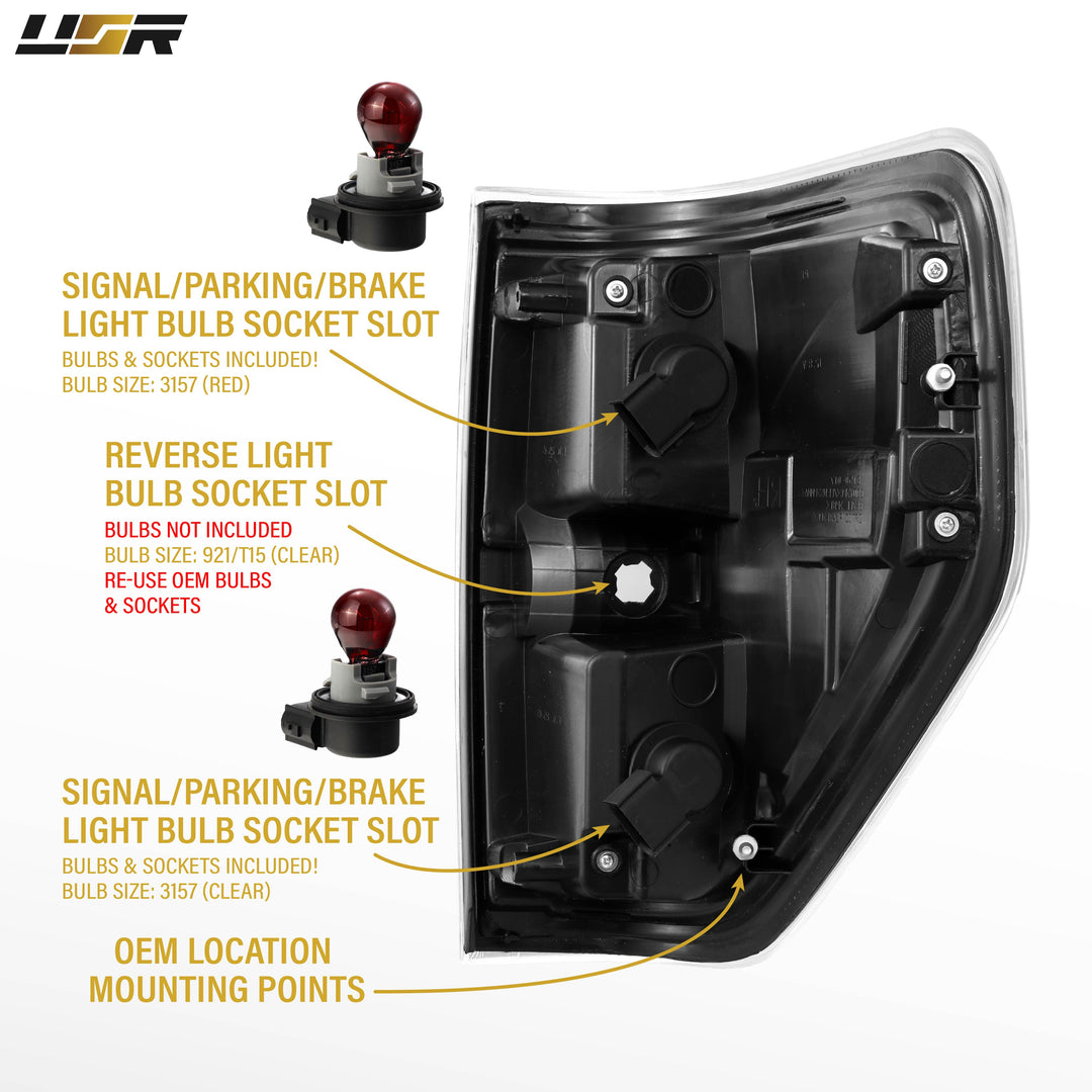 2009-2014 Ford F-150 All Clear Lens Tail Lights