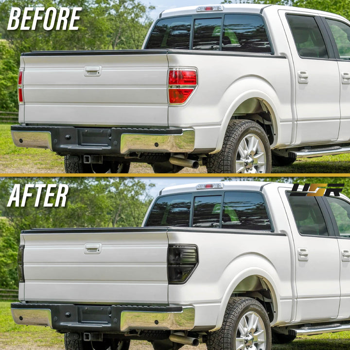 2009-2014 Ford F-150 Black Housing All Clear Lens Tail Lights