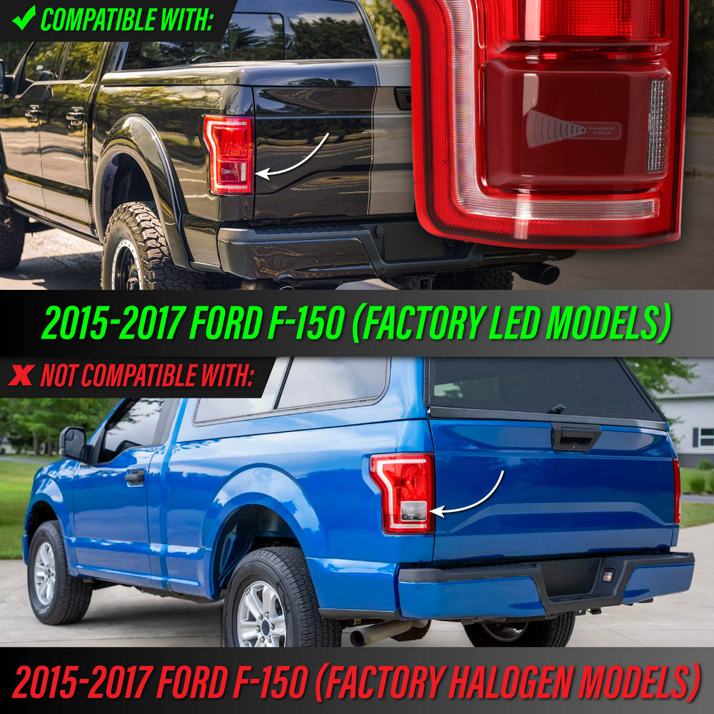 2015 - 2017 Ford F-150 Driver Left OR Passenger Right 1 Side AM Replacement Tail Light for LED Models ONLY

#fit-type_driver-left