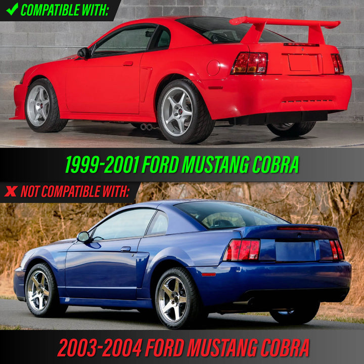 1999-2004 Ford Mustang New Edge Cobra AM Replacement with Wire Harness Tail Lights