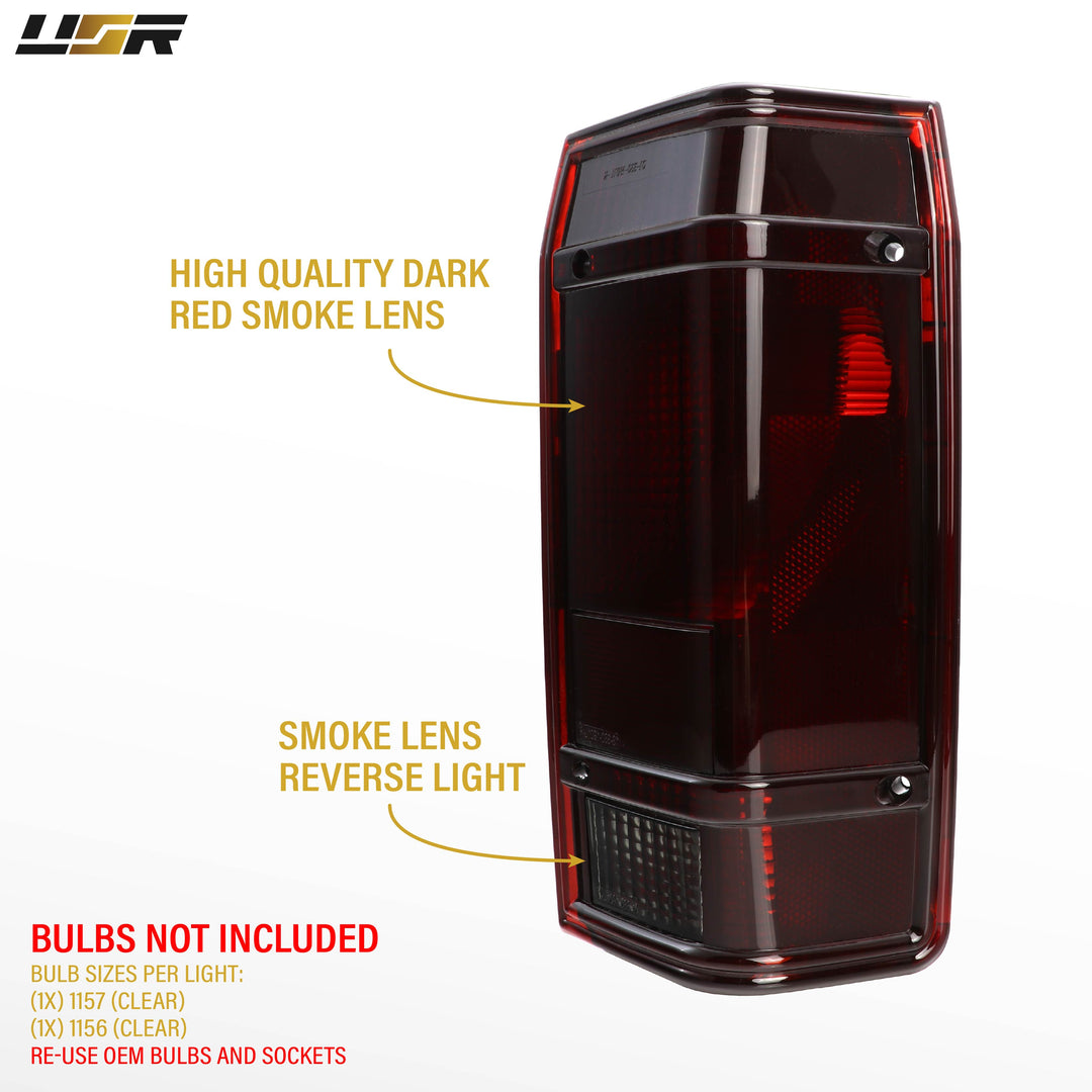 1983-1992 Ford Ranger Dark Cherry Red Lens Tail Lights