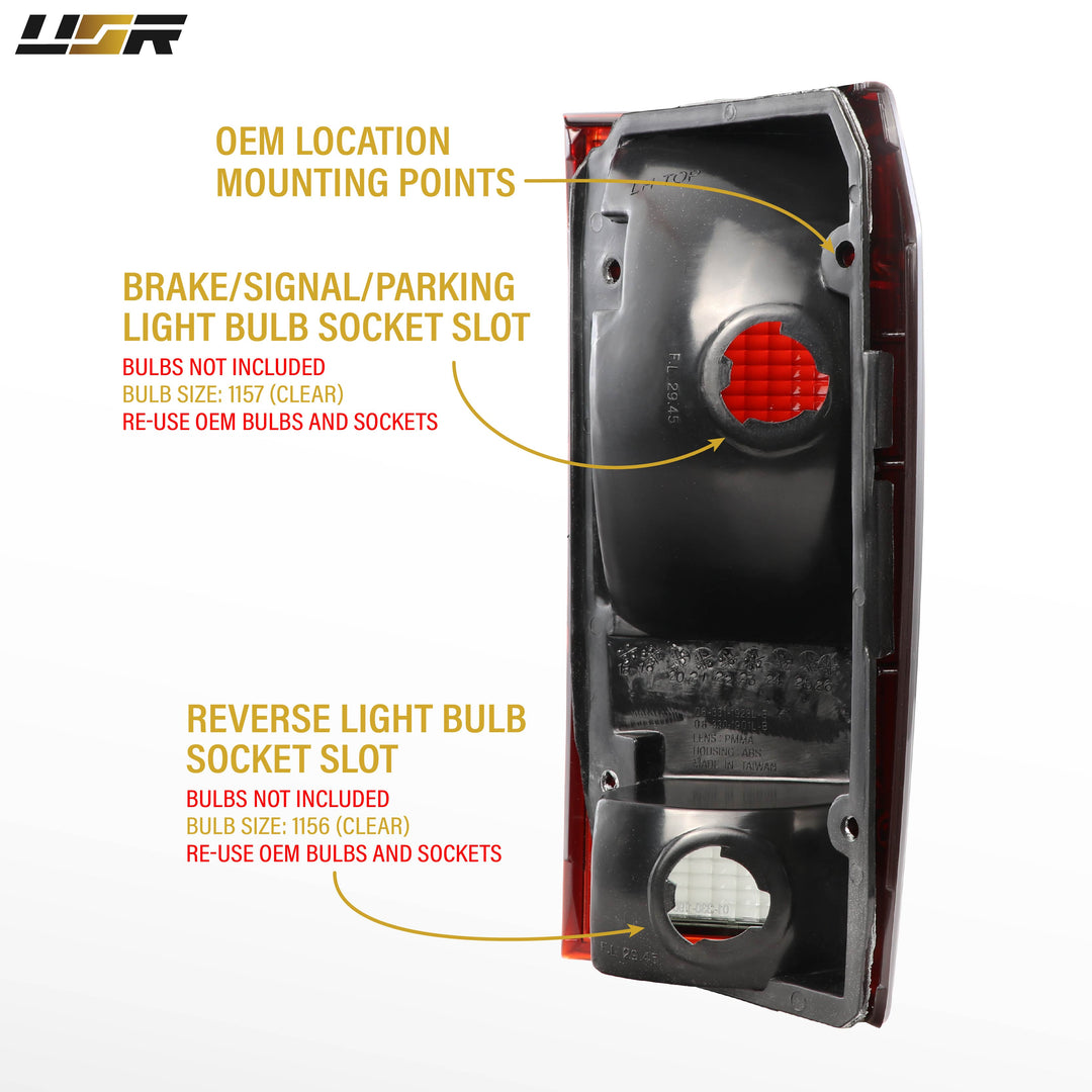 1983-1992 Ford Ranger Dark Cherry Red Lens Tail Lights