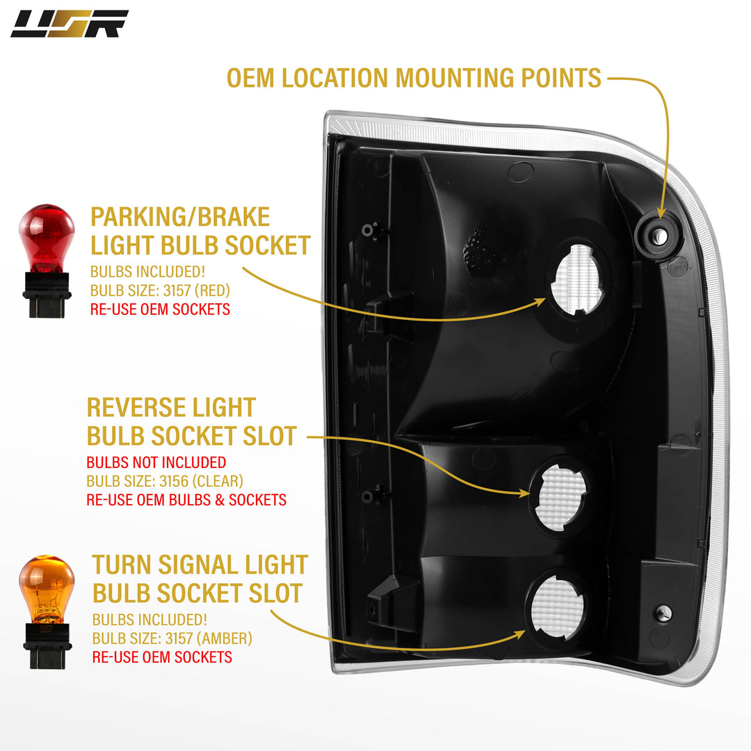 v1993 - 1997 Ford Ranger All Clear Lens Tail Lights

#light-source_incandescent